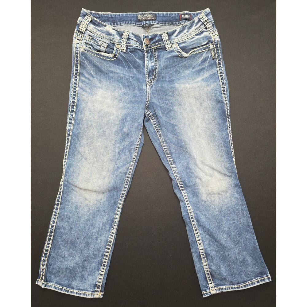 Silver Suki Capri Jeans Womens 30x21 Blue Bootcut Cropped Fluid Denim